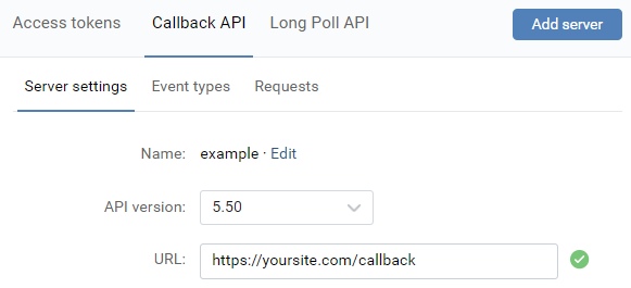 Configuring Callback API