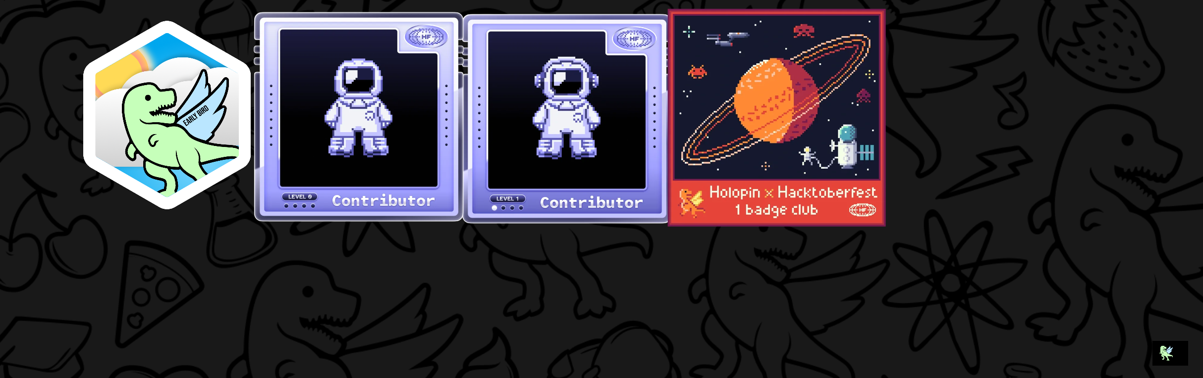 An image of @namesakenberg's Holopin badges, which is a link to view their full Holopin profile