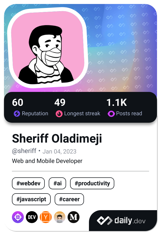 Sheriff Oladimeji's Dev Card