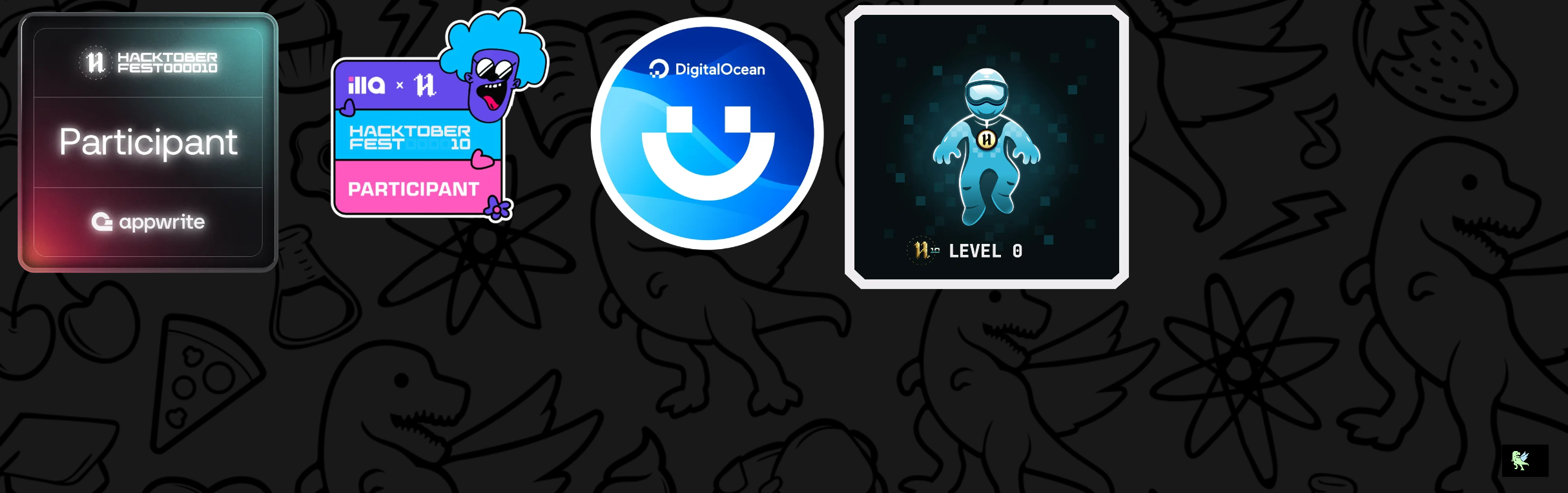 An image of @nainarathore's Holopin badges, which is a link to view their full Holopin profile