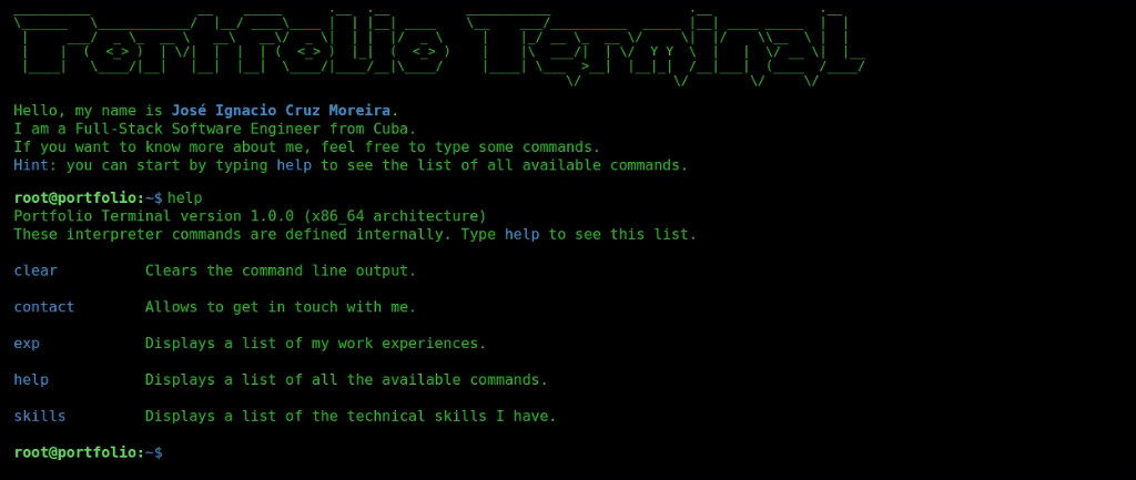 GitHub - joselove2code/terminal-portfolio: My Terminal Themed Portfolio ...