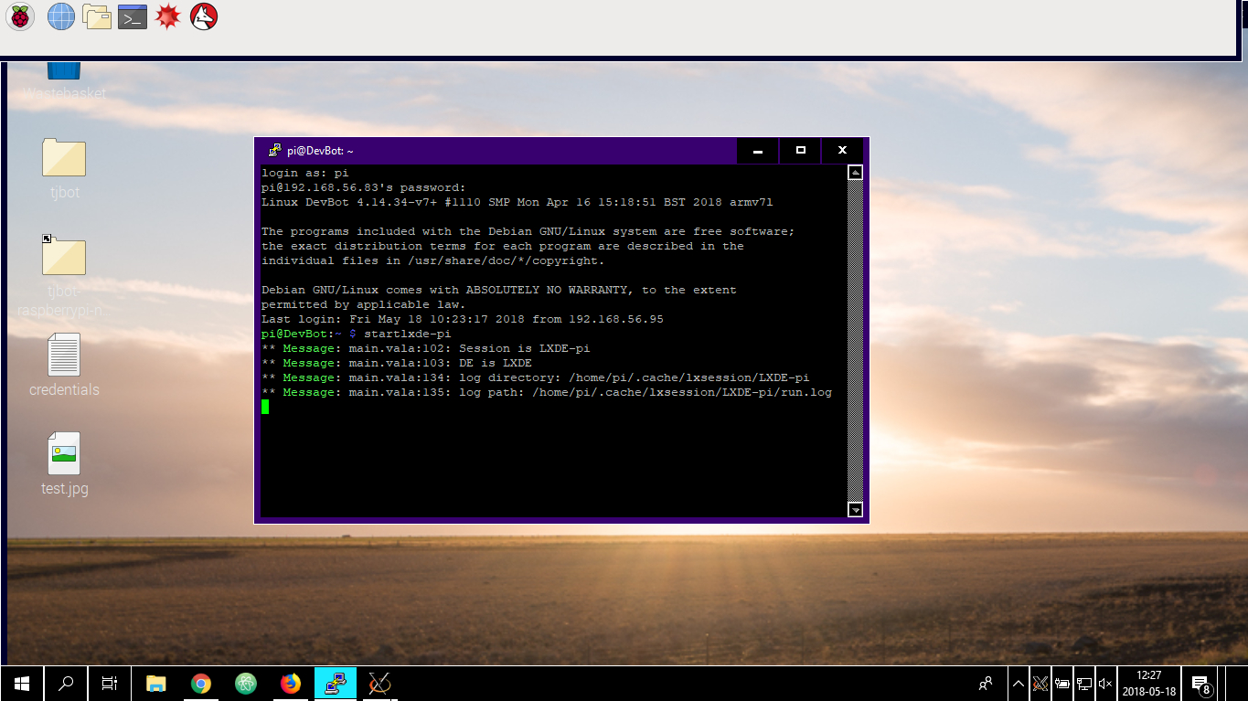 Raspberry Desktop via PuTTY+Xming