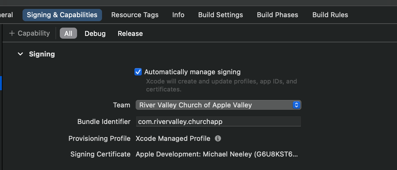 xcode signing