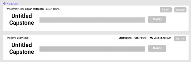 TicketClock wireframe headers