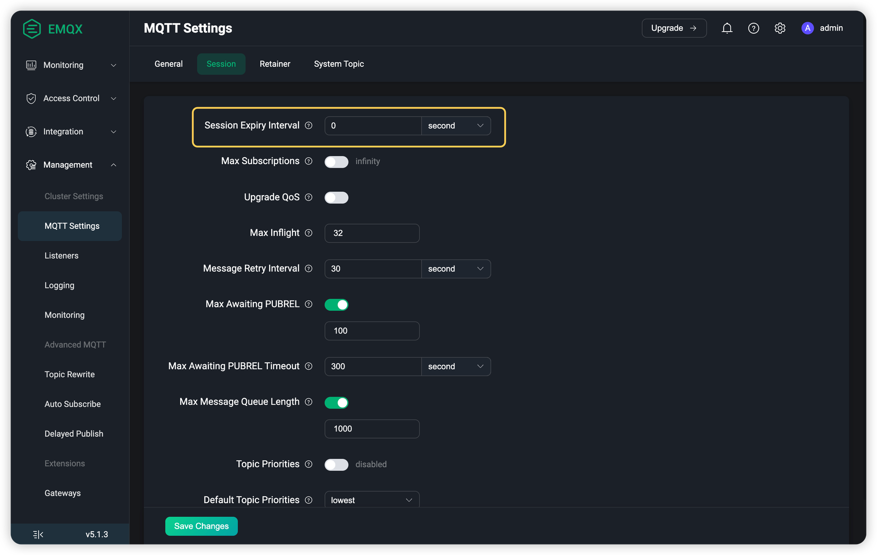 MQTT Session Expiry Interval