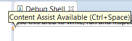content assist debug shell