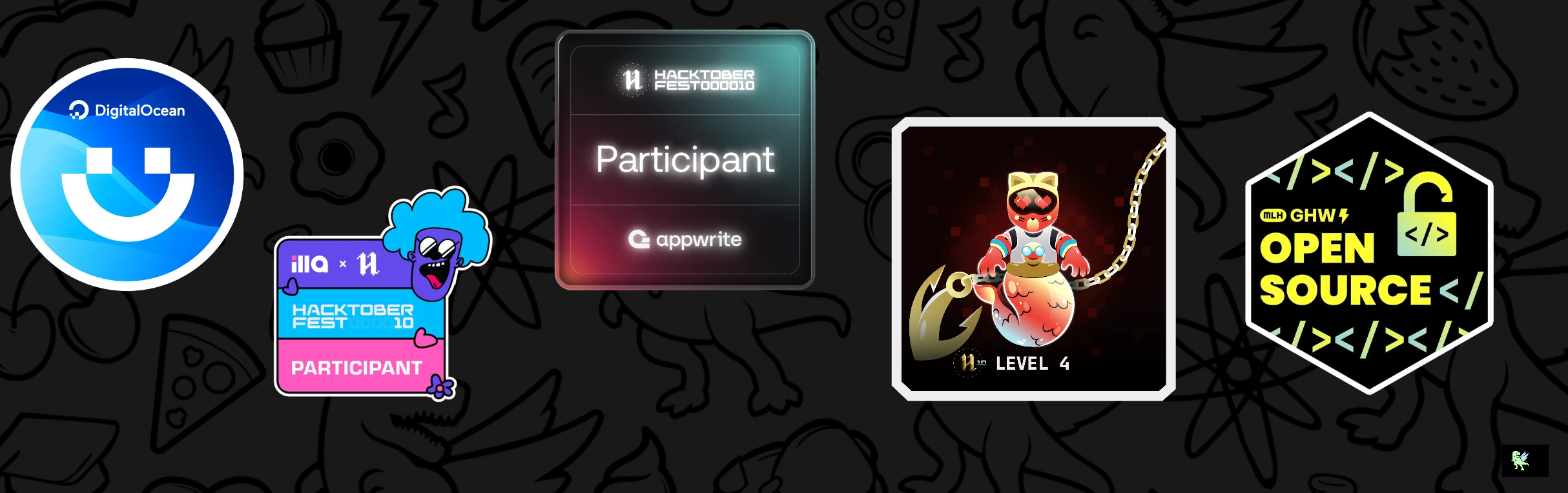 An image of @sarthakg043's Holopin badges, which is a link to view their full Holopin profile