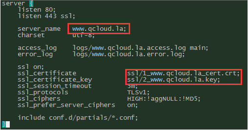 证书 Nginx 配置