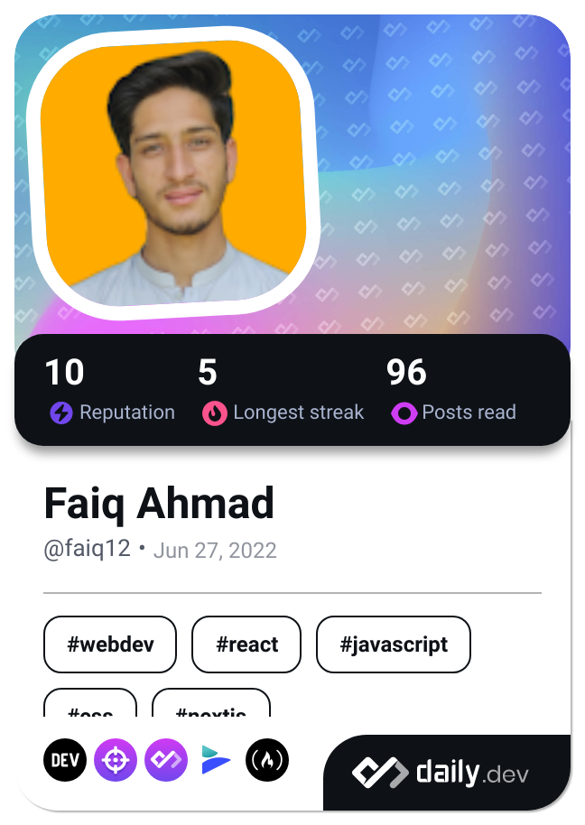 Faiq Ahmad's Dev Card