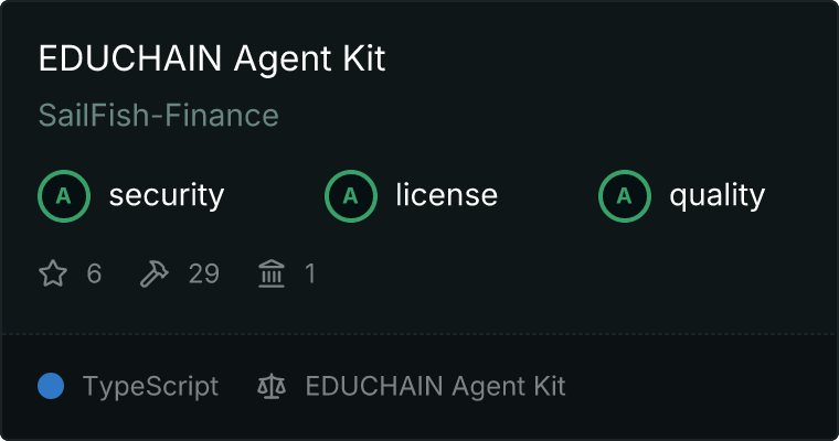 EDUCHAIN Agent Kit MCP server