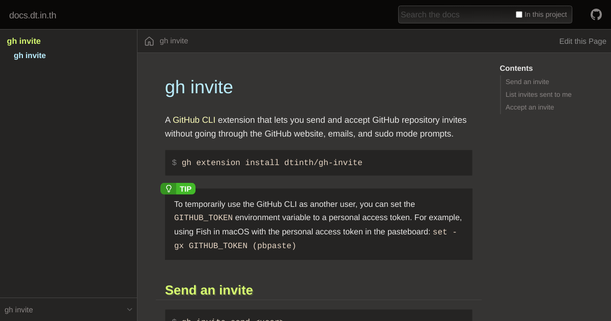 GitHub - dtinth/gh-invite: Accept GitHub invites without going through ...
