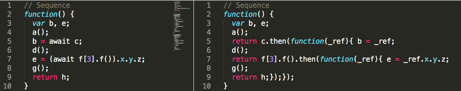 Sequence line-to-line comparison