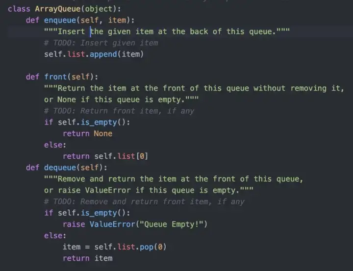 queue in an array