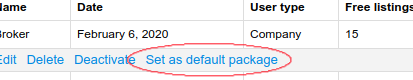 Set as default package