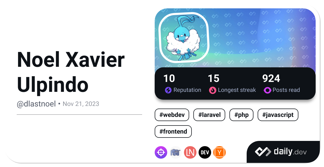 Noel Xavier Ulpindo's Dev Card