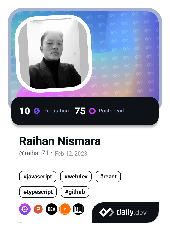 Raihan Nismara's Dev Card