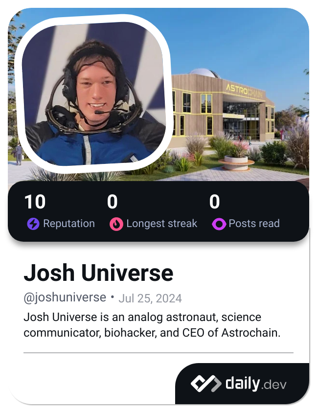 Josh Habka's Dev Card