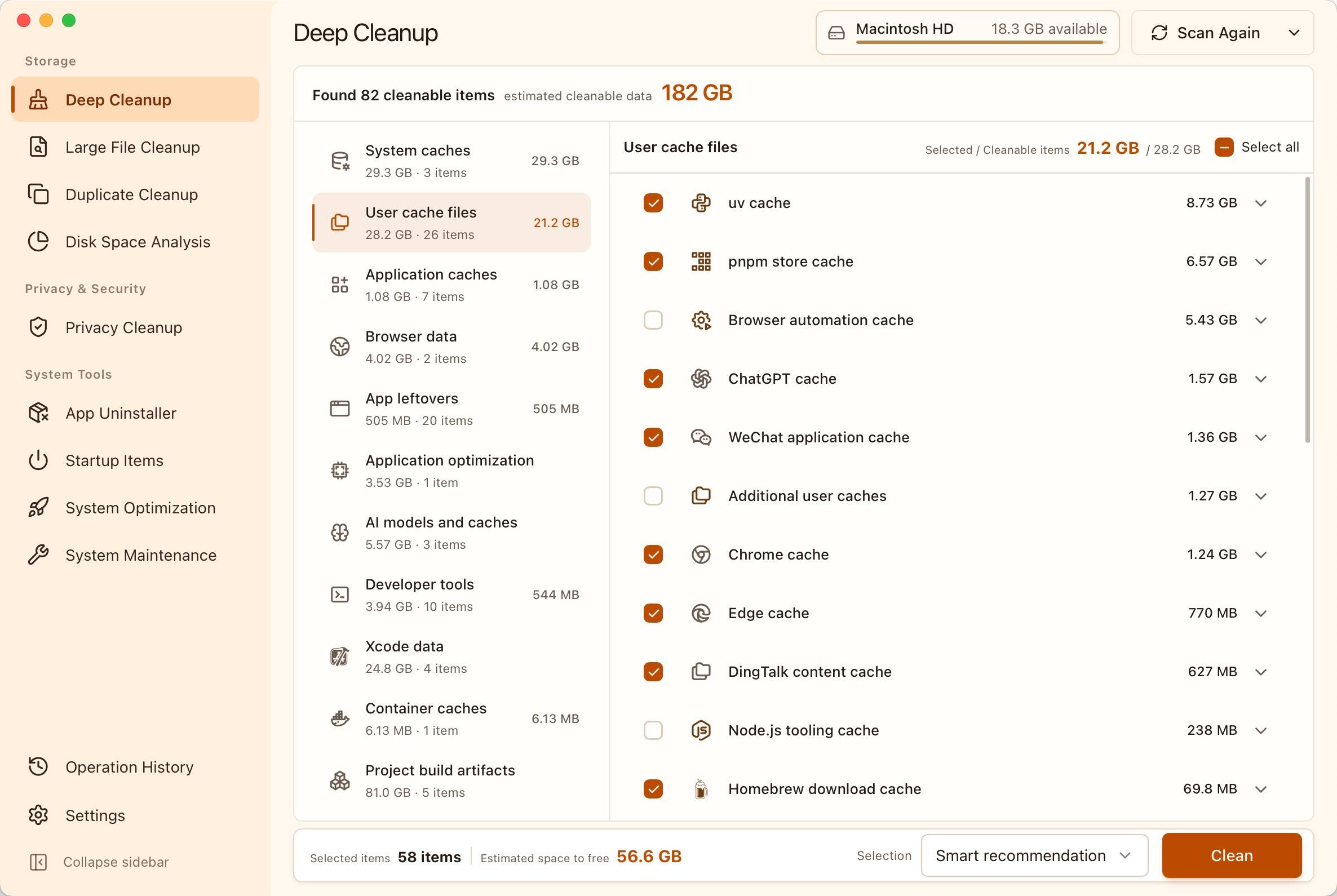 MangoDisk Deep Cleanup interface