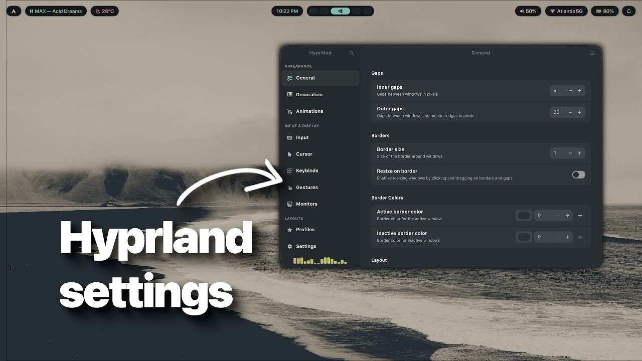 Finally a Settings App for Hyprland — by saneAspect