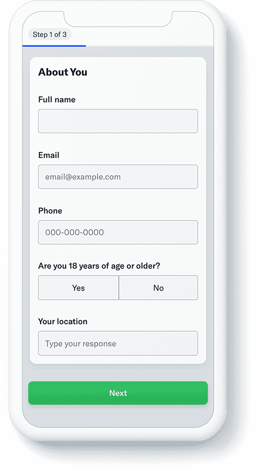 An example of a Frontier application form