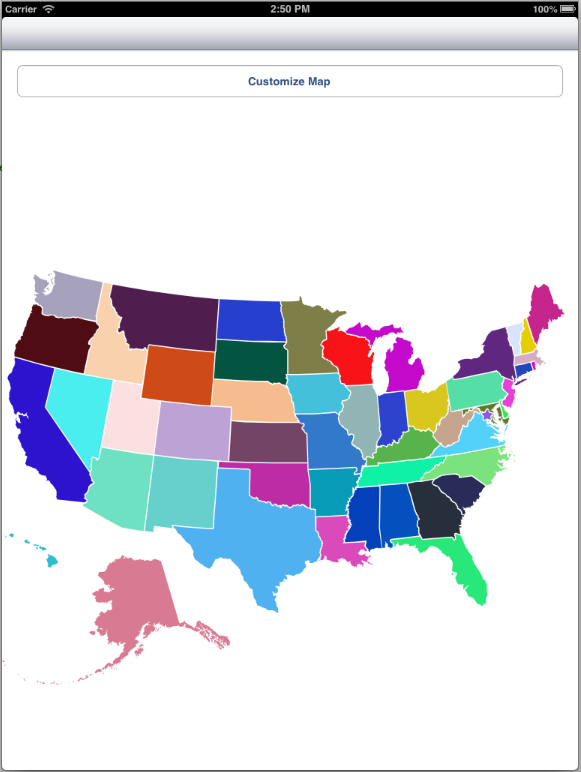 USStatesColorMap Screenshot-iPad