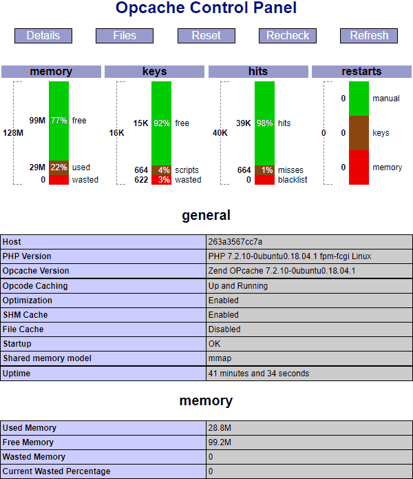 OPcache screenshot