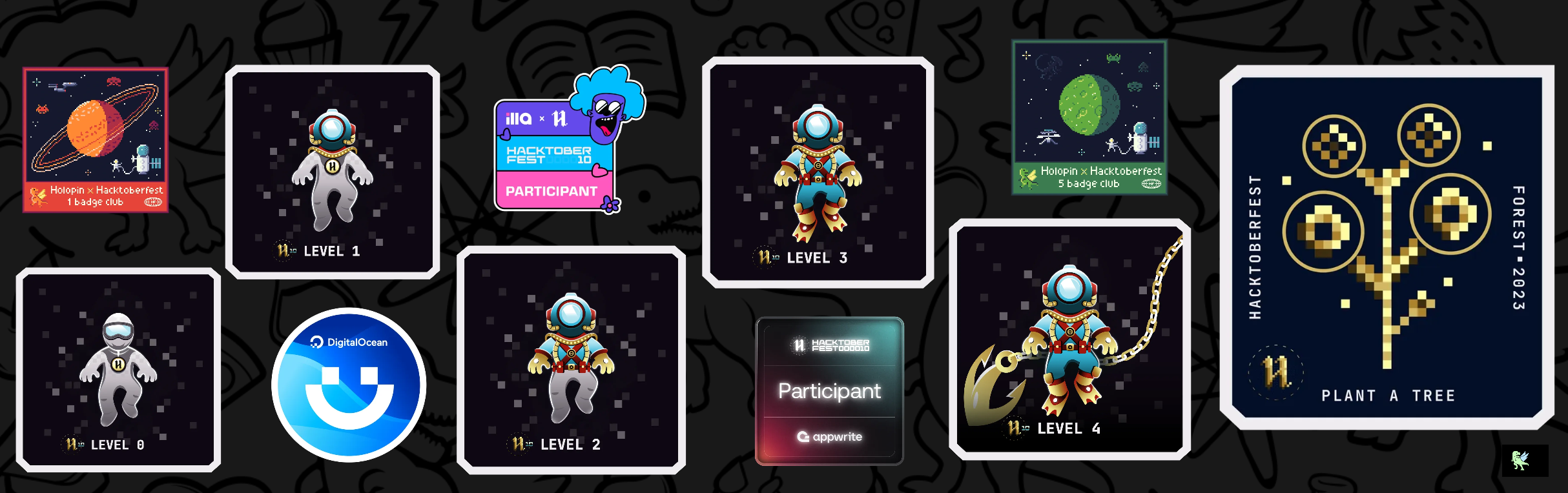 An image of @smritivm's Holopin badges, which is a link to view their full Holopin profile