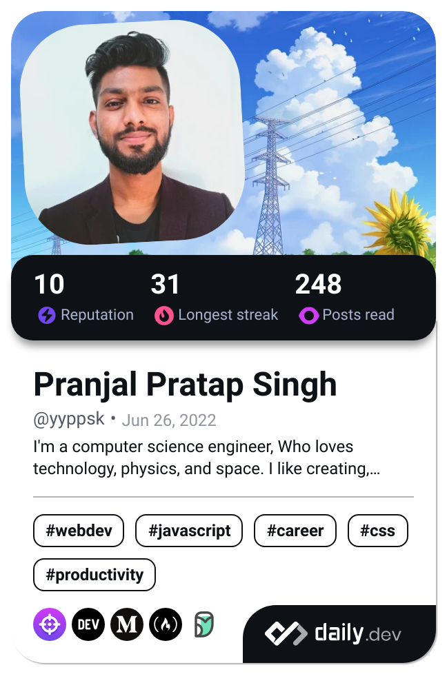 Pranjal Pratap Singh's Dev Card