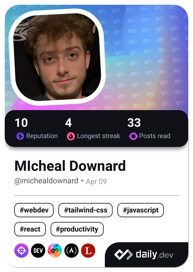 MIcheal Downard's Dev Card