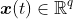 \boldsymbol{x}(t)\in\mathbb{R}^q