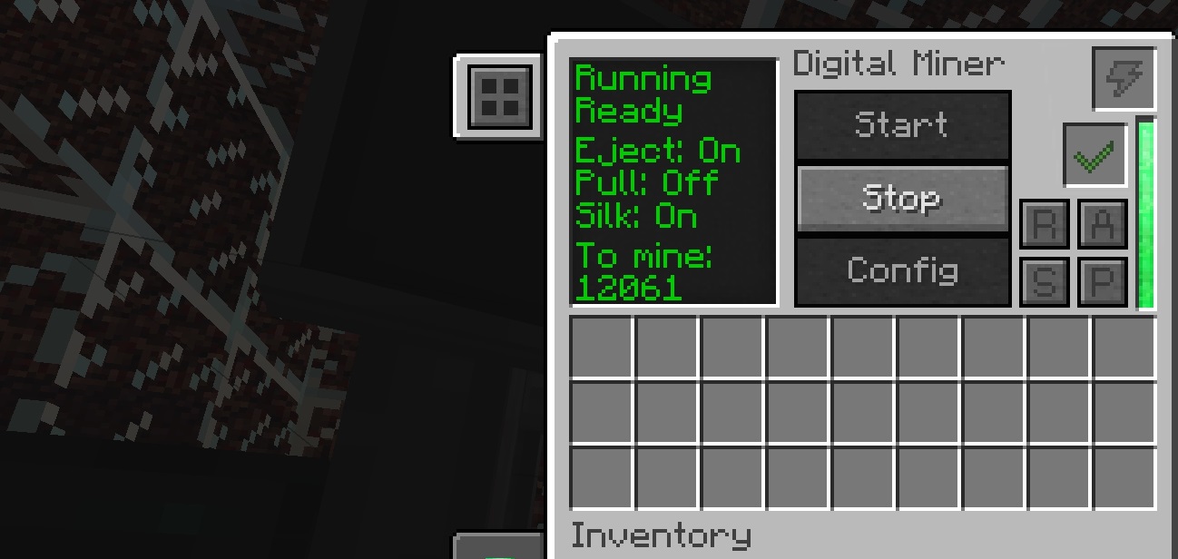 gui showing ores to mine but there is no "hello world"