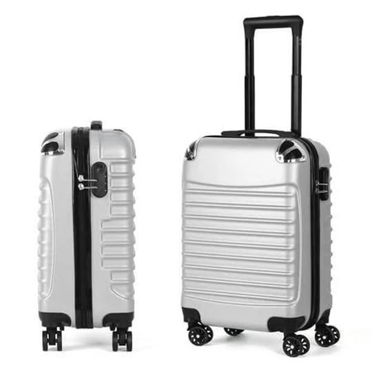 carry-on-luggage-20-inch-hardside-suitcase-abs-spinner-luggage-with-lock-shell-in-silver-1