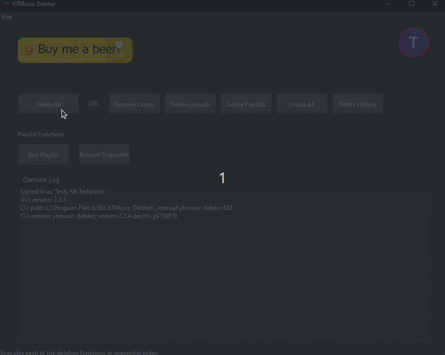 YTMusic Deleter screenshot