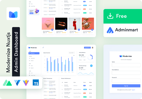 MaterialM Free Tailwind React Admin Template Demo Screenshot