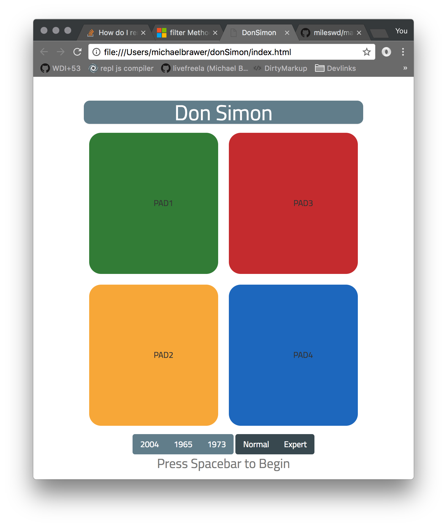 Initial Wireframe