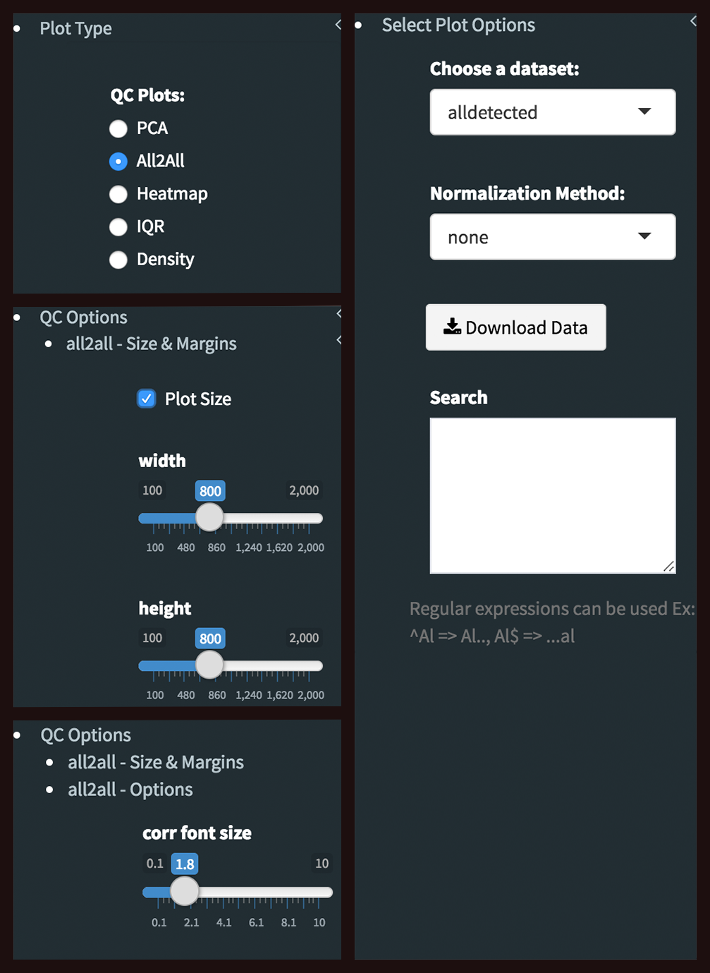 Figure 34. example all2all menu