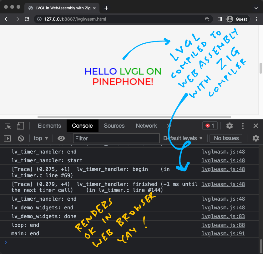 Zig LVGL App rendered in Web Browser with WebAssembly