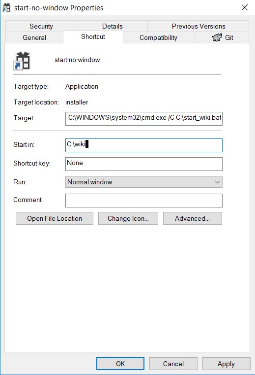 Shortcut for starting windowless .bat file