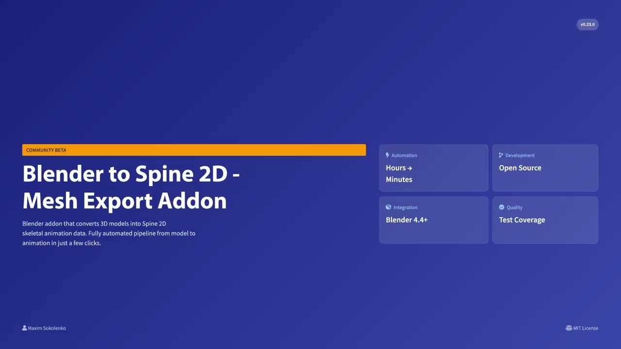 Blender to Spine2D Mesh Exporter Demo