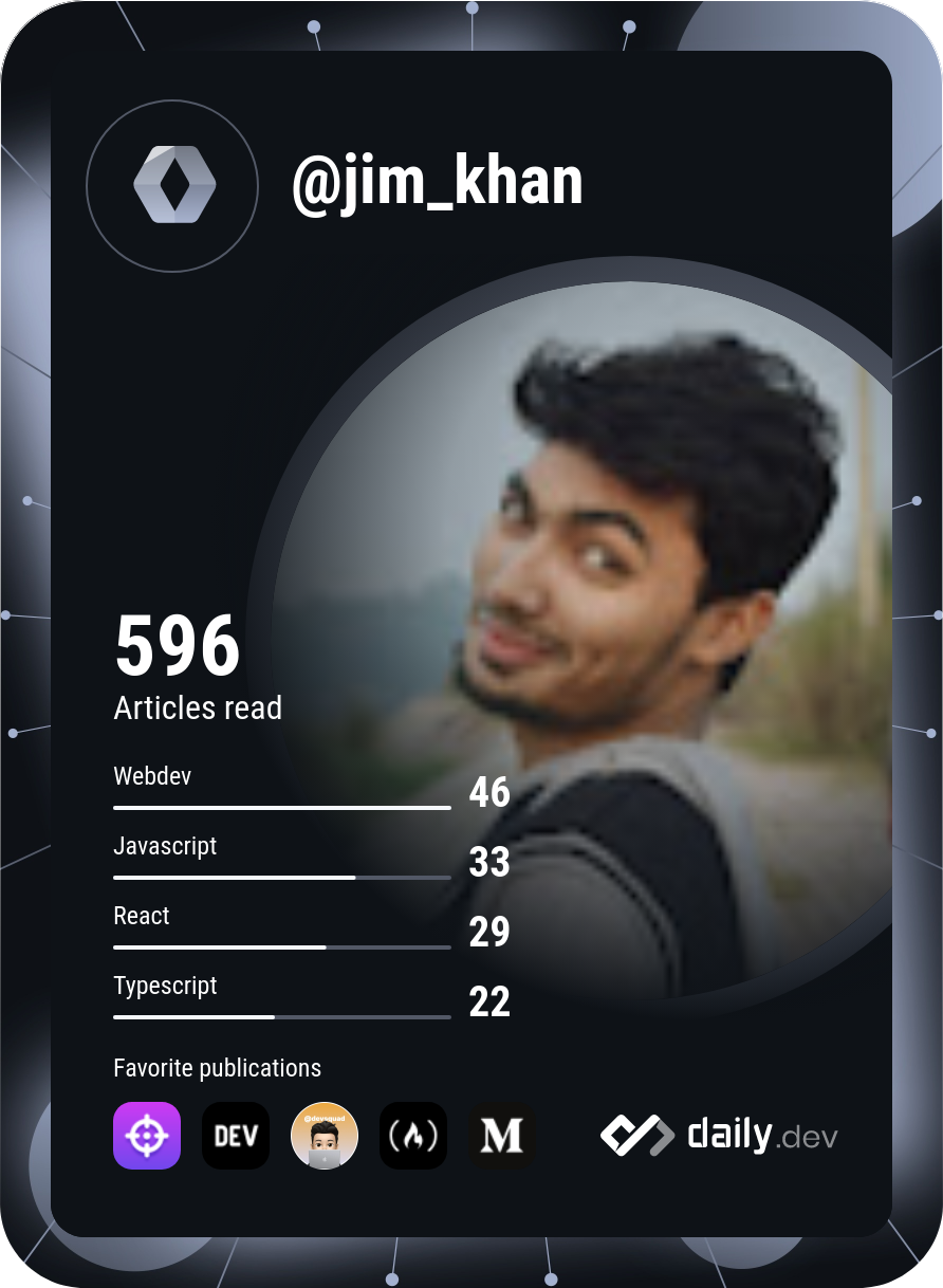 Jim Khan's Dev Card