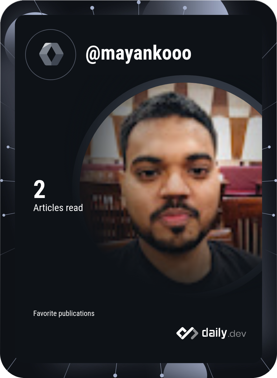 Mayank Goyal's Dev Card