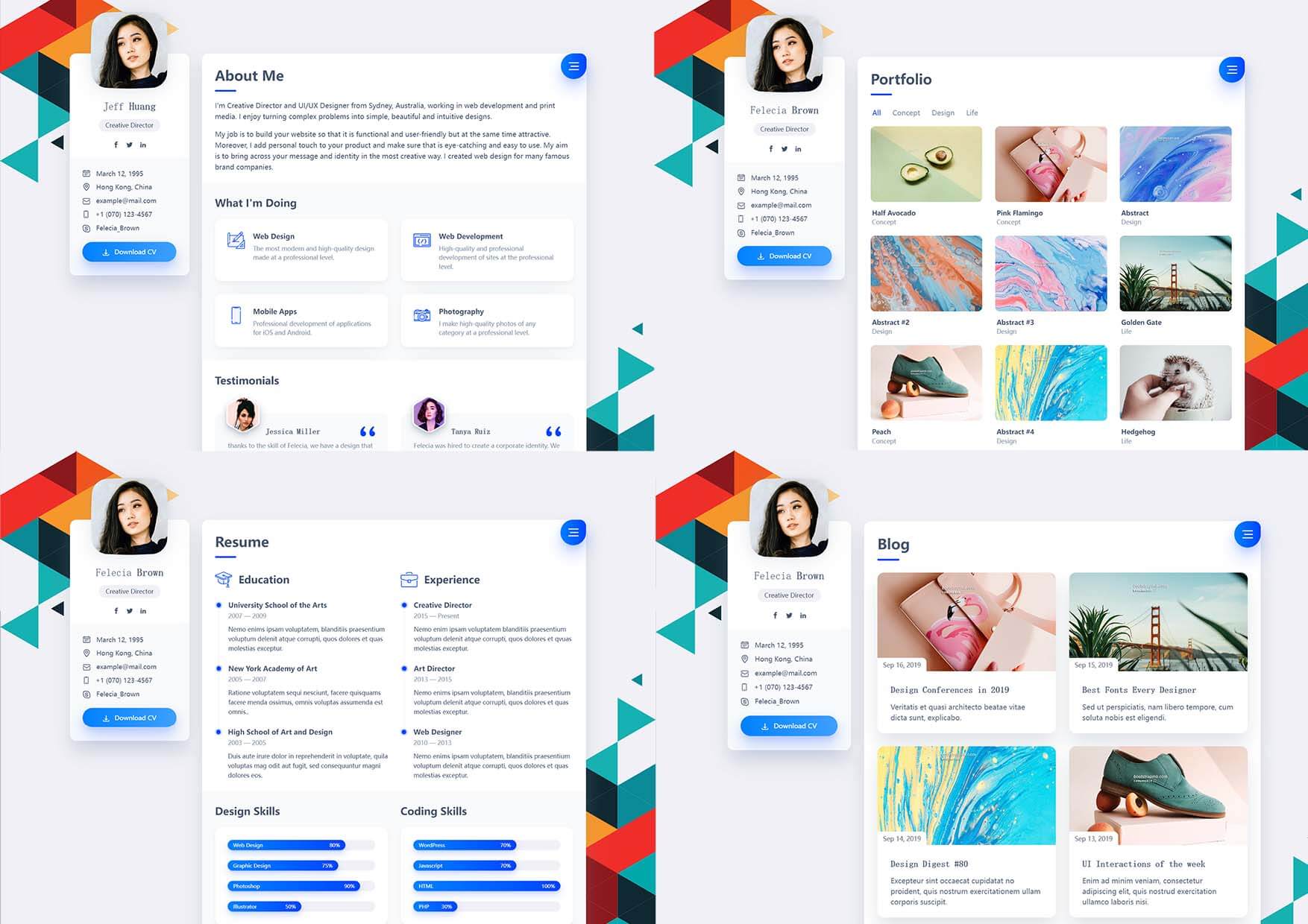 GitHub - Waite0603/Resume-vCard-Collection: About Responsive Personal ...