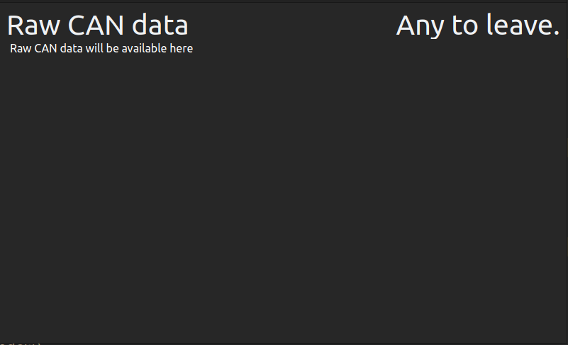 Raw CAN data