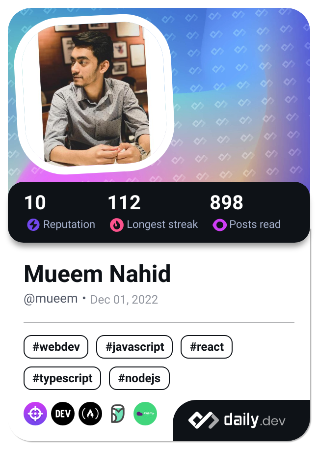 Mueem Nahid's Dev Card