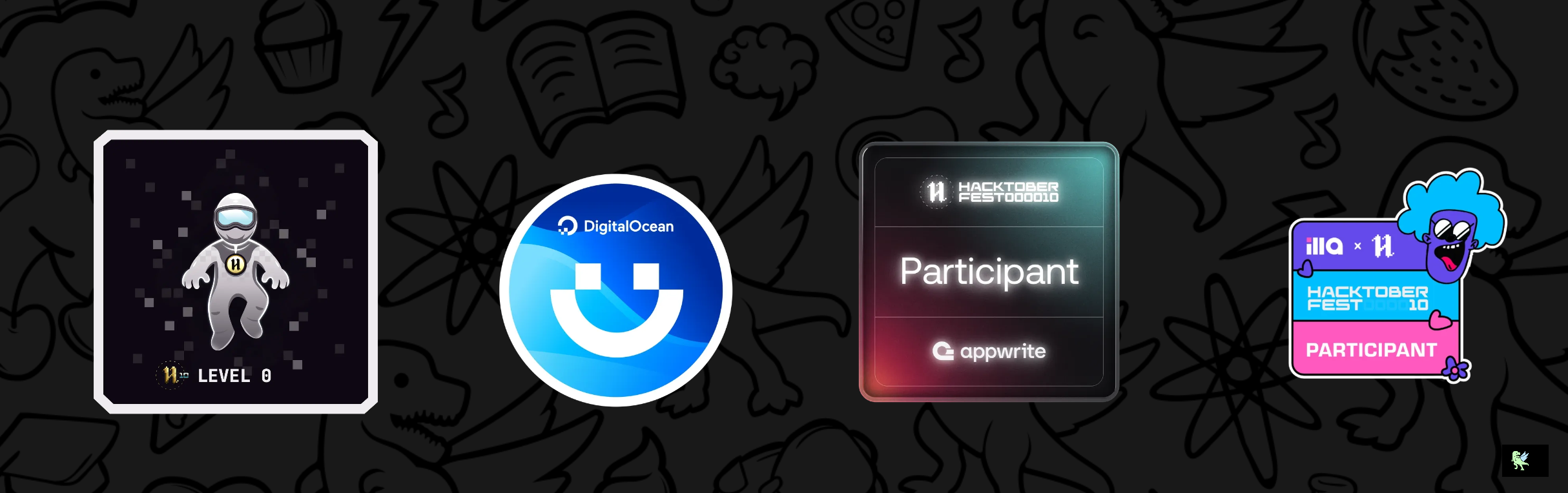 An image of @kotakarthik's Holopin badges, which is a link to view their full Holopin profile