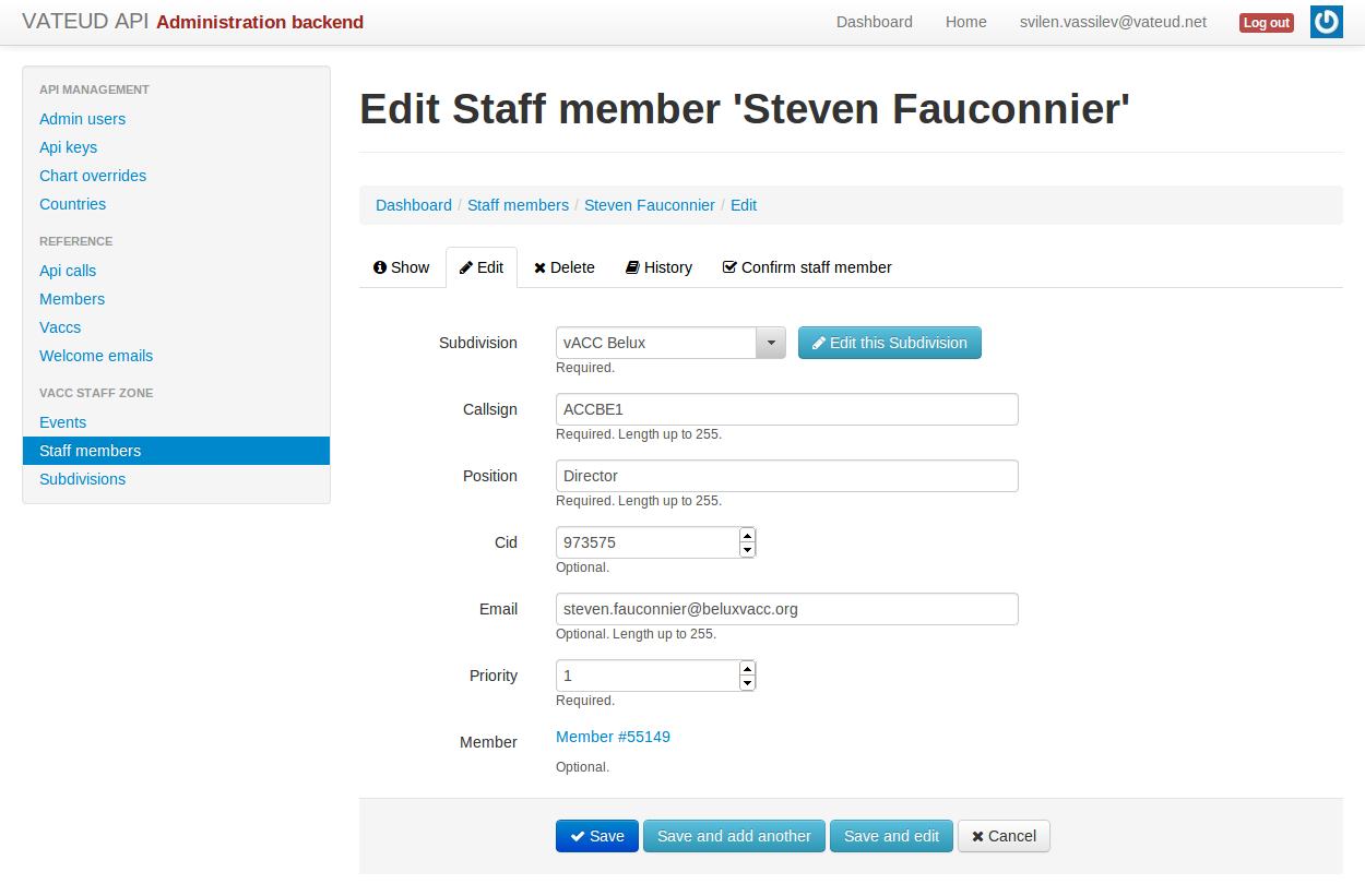 New Staff Member Form