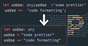 Graphic visualizing pretty formatting a code