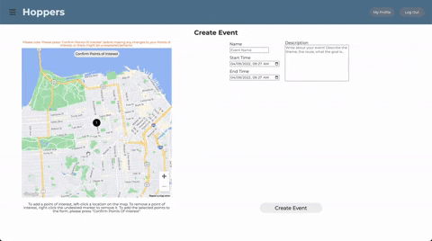 GitHub - JonJWong/Hoppers: A MERN-Stack based Event planner App · GitHub