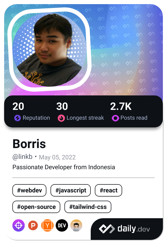 Borris's Dev Card