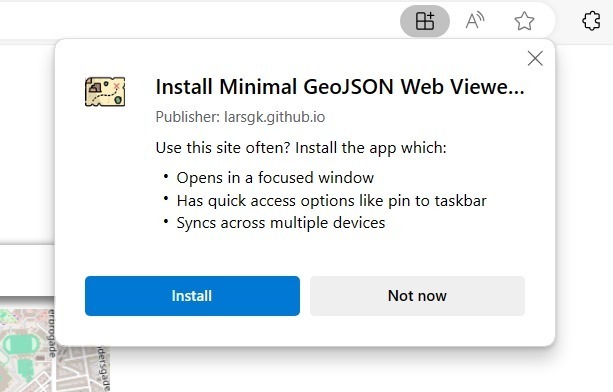 Edge Install PWA